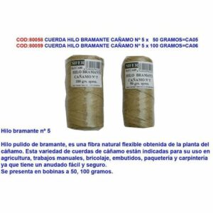 CUERDA HILO CÁÑAMO Nº5 50 GRS