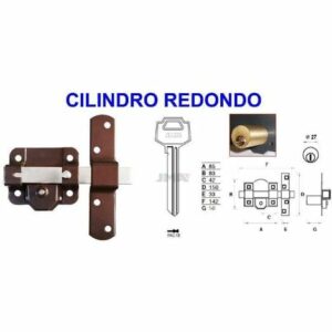 CERROJO AVL 8301-R/80 LLAVE Y BOTÓN