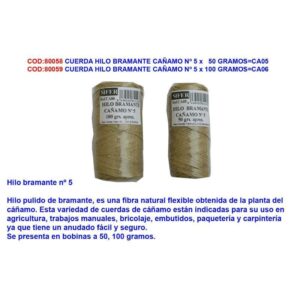 CUERDA HILO CÁÑAMO Nº5 100 GRS
