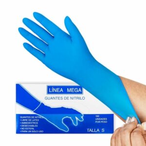 GUANTE NITRILO AZUL 100 UDS (TALLAS M. L. XL)