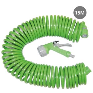 MANGUERA ESPIRAL 15MTS NAVELIS CON PISTOLA 7 FUNCIONES